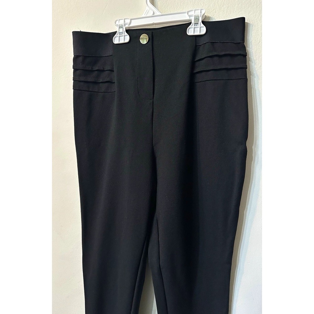 ONLY Womens Black Skinny Leggings XL High Waist Pleated Accent Stretch Pants⁠